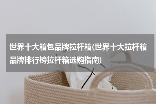 世界十大箱包品牌拉杆箱(世界十大拉杆箱品牌排行榜拉杆箱选购指南)