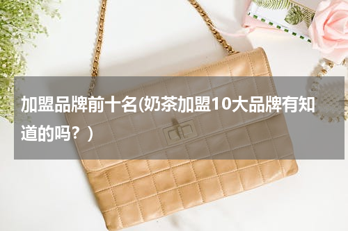 加盟品牌前十名(奶茶加盟10大品牌有知道的吗？)