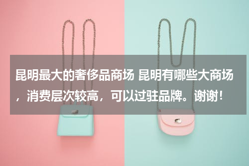 昆明最大的奢侈品商场 昆明有哪些大商场，消费层次较高，可以过驻品牌。谢谢！